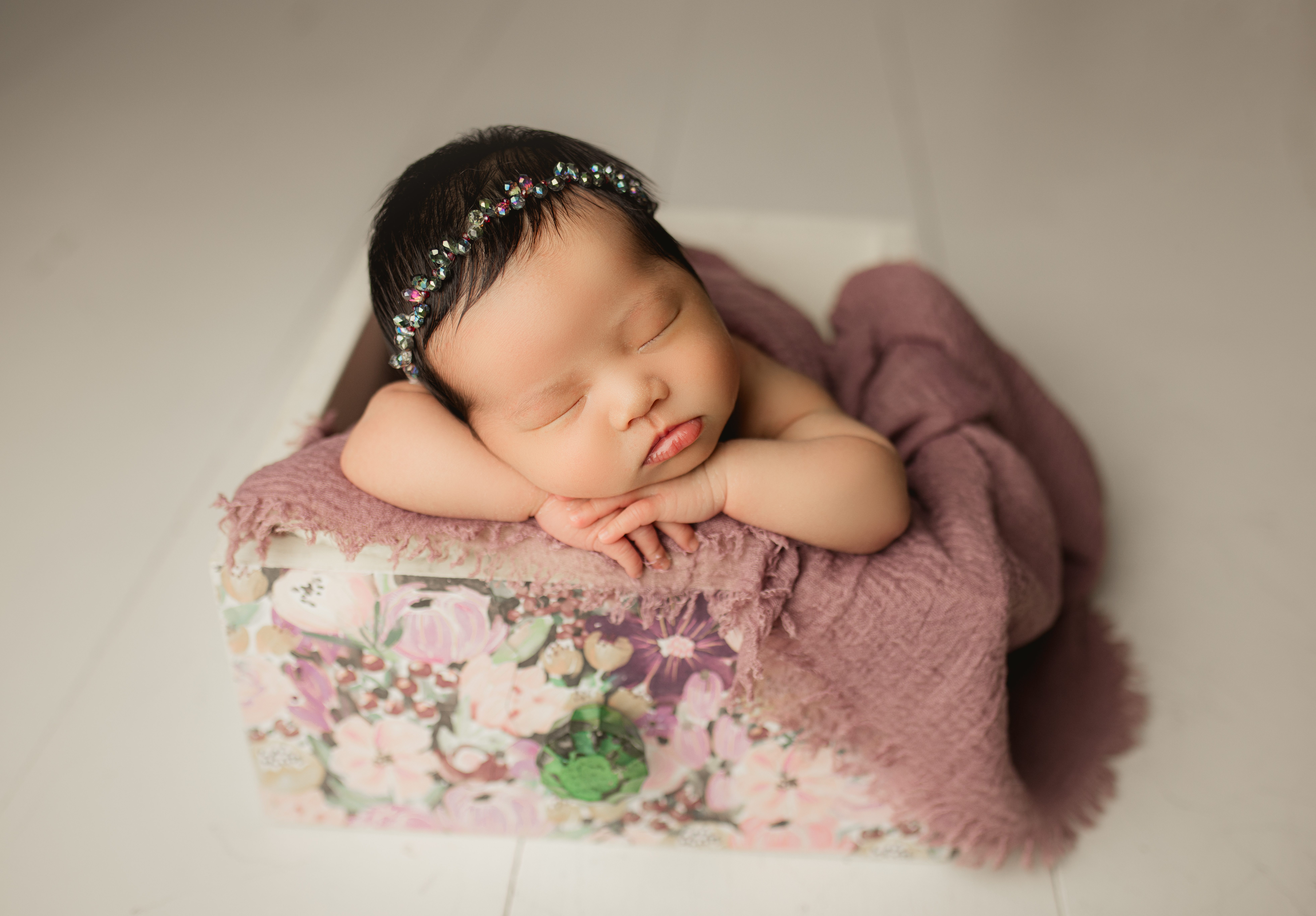 newborn baby girl in drawer thanks to postpartum doula orange county